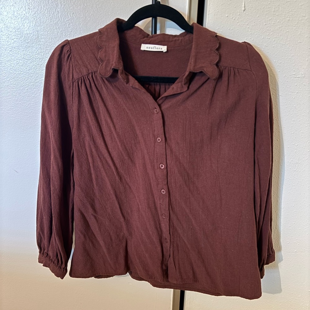 Womens Neuflora Plum Button Down
